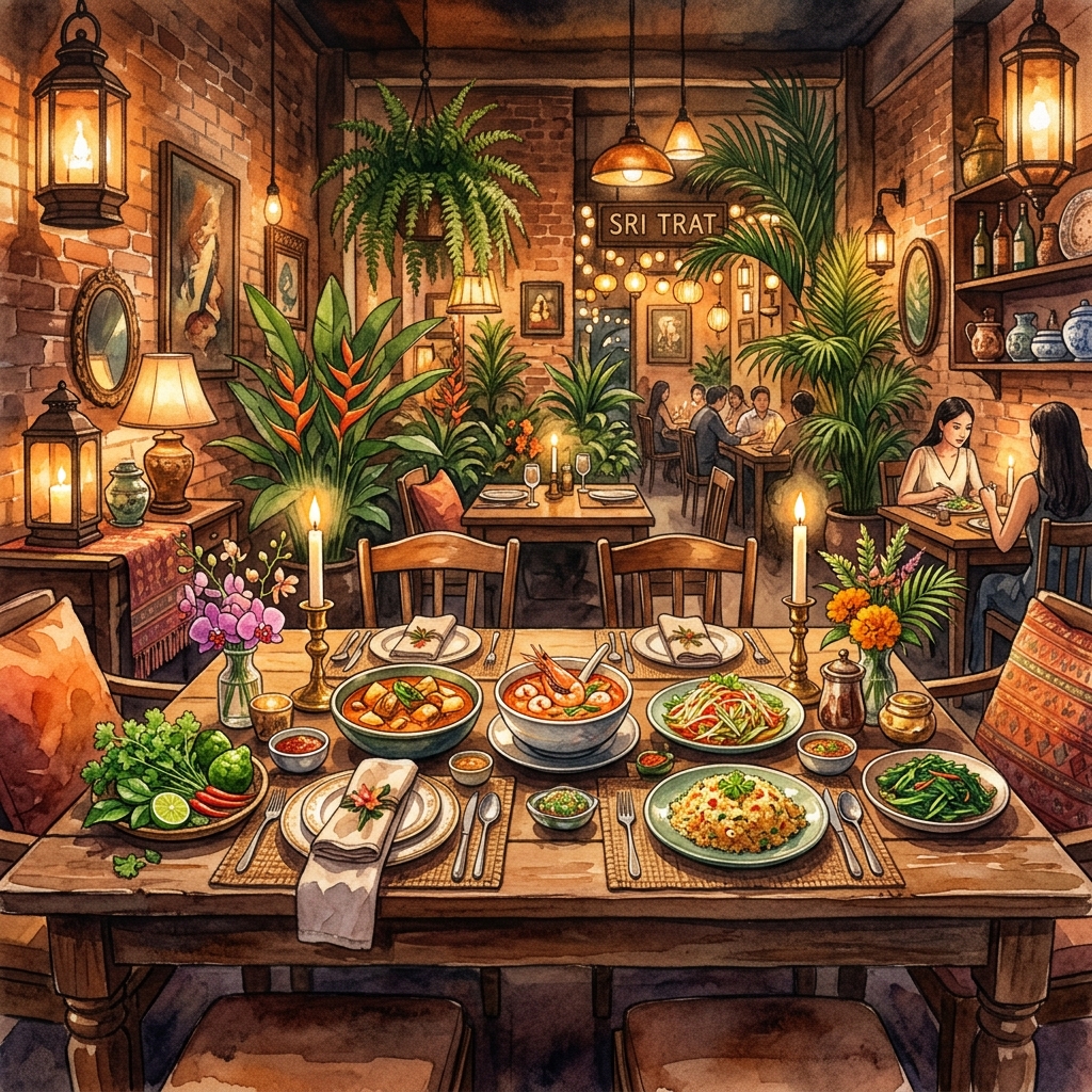 Sri Trat Restaurant dining experience with authentic Eastern Thai dishes